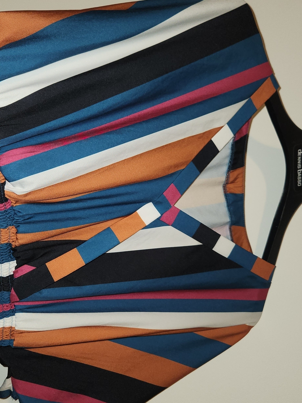 🧡💙🩵💙Striped V-Neck Midi Dress in Navy & Rust. 4XL Curve Shein. Super Comfy - Picture 6 of 9